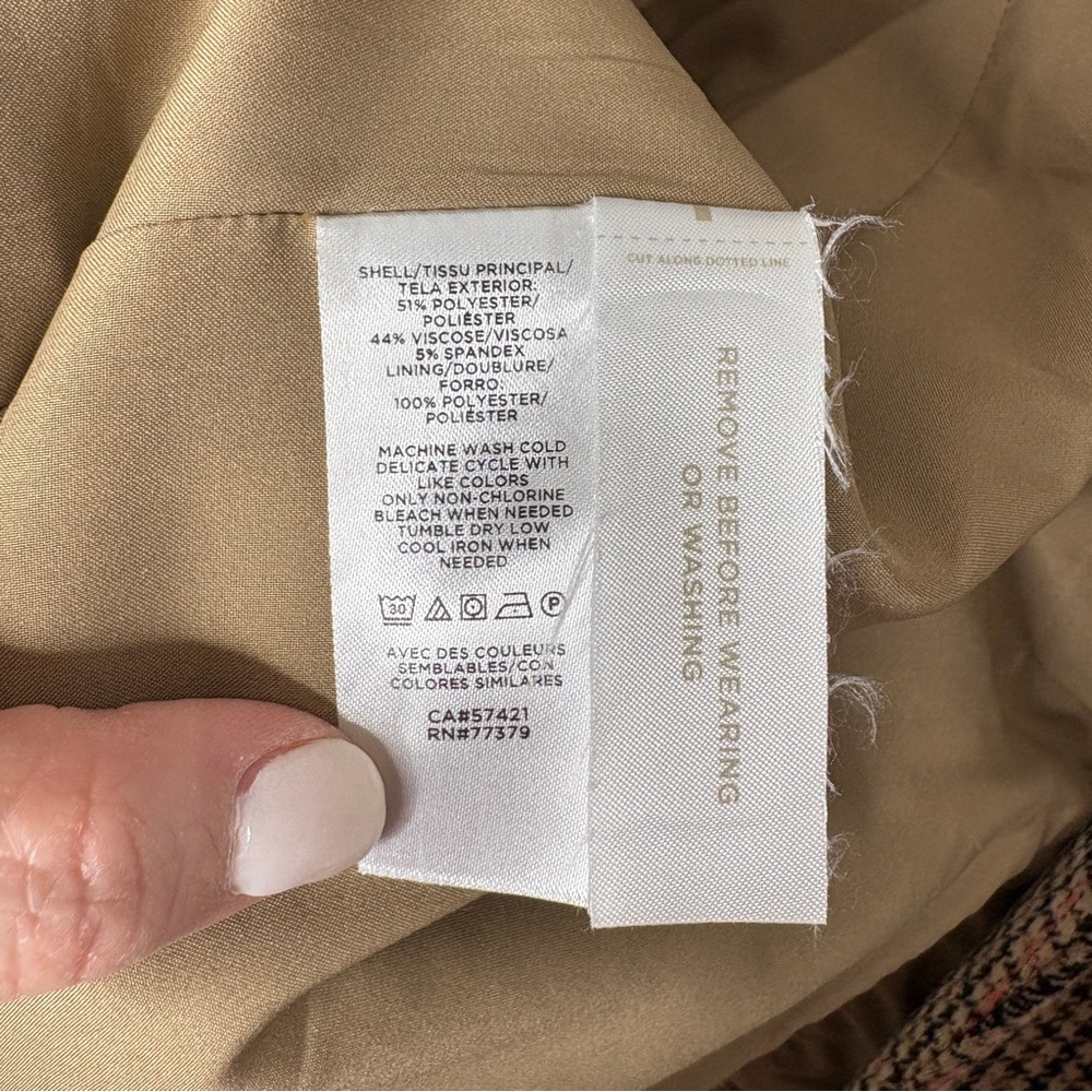 Ann Taylor The Hutton Blazer In Check Houndstooth Modern Neutral Beige Size 10 - Picture 8 of 11